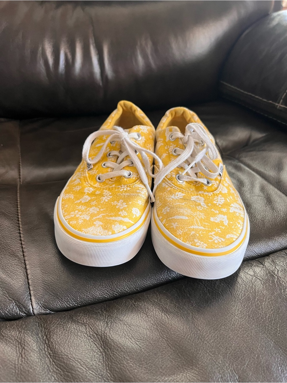 Vans Yellow Floral Canvas Sneakers
